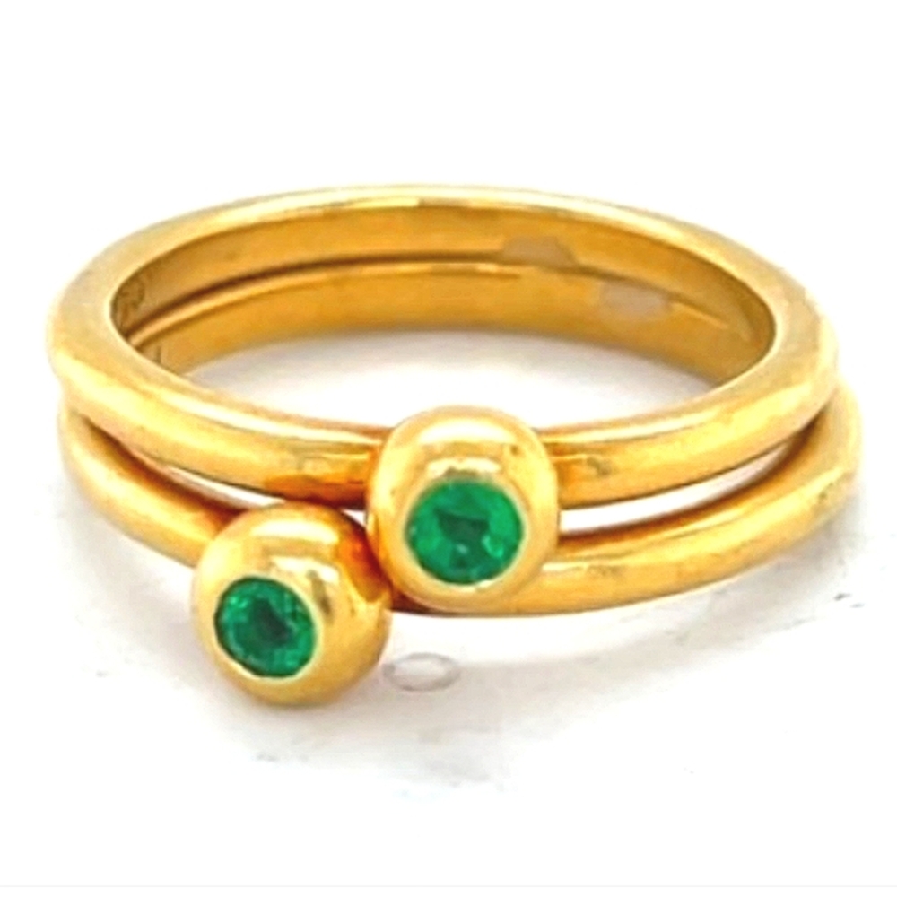 Tiffany & Co. One Paloma Picasso 18K Yellow Gold Emerald Ring Wedding Registry 🎁